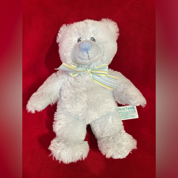 Russ Baby My First Teddy Baby Boy's My First Teddy Blue Bear Soft Plush 10" - Picture 2 of 9